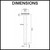 Aquaperla Blaze Square Matte Black Ceiling Shower Arm 600mm Dimensions Diagram Australia