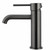 Aquaperla Lucid Pin-Lever Basin Mixer Gunmetal Grey side view, modern designer round series bathroom tap, premium Australian bathroom fixtures.