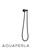 Aquaperla Matte Black Round Shower Bracket Holder and 1.5m Hose for modern Australian bathroom renovations.