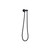 Modern matte black wall-mounted handheld shower bracket holder with flexible hose for contemporary Australian bathroom renovations.