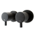 Aquaperla Echo Round Matte Black Shower Wall Taps in Australia - Modern Bathroom Fittings with Levers Down view.