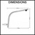 Aquaperla Ascend square matte black gooseneck wall shower arm dimension diagram for Australian bathroom renovations.