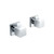 Aquaperla Cascade Chrome Cubic Shower Wall Taps for modern bathrooms in Australia. Luxury polished chrome finish on solid brass square-style quarter-turn hot and cold water handles. Ideal for Melbourne and Sydney bathroom renovations.