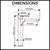 Dimension diagram of the Vogue Linear Tall Basin Mixer for bathroom plumbing specifications in Australia.
