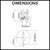 Detailed technical dimension diagram for the Aquaperla Lucid Pin Round Shower or Bath Mixer with Diverter for modern Australian bathroom renovations.