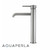 Modern Aquaperla Lucid Pin Series Round Brushed Nickel Tall Basin Mixer Tap for contemporary Australian bathrooms.