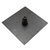 Rear view of a 300mm square matte black solid brass rainfall shower head for modern Australian bathrooms.