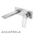 Modern Aquaperla Rushy Square Brushed Nickel Wall Mixer with Spout for contemporary Australian bathroom renovations.