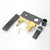 Aquaperla Rushy Gunmetal Grey Square Wall Mixer with Spout and components for modern Australian bathroom renovations.