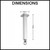 AQUAPERLA Blaze Square Chrome Ceiling Shower Arm 400mm dimensions diagram for luxury bathroom renovations in Australia.