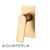 Aquaperla Rushy Brushed Brass Square Shower and Bath Wall Mixer Tap for modern bathroom renovations in Australia.