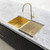 Meir Lavello Brushed Bronze Gold Roll-Up Kitchen Sink Drying Rack - Australia Kitchen Accessories