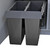 Spacious dual slide-out waste bin, bottom-mounted with soft-close and door-mount kit for 600mm Australian kitchen cabinets
