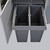 Top view of a 68 Litre twin pull-out kitchen waste bin concealed inside an Australian cupboard