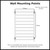 600mm Round Bar Heated Towel Rail Mounting Points Technical Diagram for Australian Bathrooms