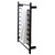 Aguzzo matte black round bar heated towel rail with modern horizontal rails for Australian bathrooms.