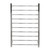 Modern round chrome heated towel rail mounted on a grey tiled bathroom wall in Australia.