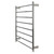 Aguzzo 900mm wide polished stainless steel round bar heated towel rail with 8 horizontal bars for Australian bathrooms.
