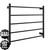 Modern matte black 750mm round bar heated towel rail for contemporary Australian bathrooms.