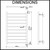 Aguzzo EzyFit Square Heated Towel Rail 600mm x 920mm dimensions diagram for Australian bathroom installations.