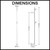 Aguzzo Single Vertical Flat Tube Heated Towel Rail with 2 Hooks Dimensions Diagram, Available at Renovator Store Australia.