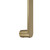 Aguzzo Brushed Brass Single Vertical Flat Tube Heated Towel Rail with 2 Hooks for Modern Australian Bathrooms