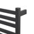 Modern matte black square tube heated towel rail for contemporary Australian bathrooms.