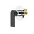 Modern Wall Mounted Chrome Shower Mixer with Matte Black Handle for Australian Bathrooms - Prato Series