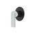 Modern matte black wall mounted bath and shower mixer with a polished chrome handle, a luxury bathroom fixture available at Renovator Store.