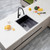 Aguzzo 390mm Gunmetal Grey Stainless Steel Single Bowl Kitchen Sink Top Mount Renovator Store Australia