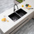 Aguzzo 820mm Gunmetal Grey Double Bowl Stainless Steel Kitchen Sink Undermount Australia