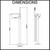 Aguzzo stainless steel floor mounted bath spout with mixer and hand shower set dimension diagram for Australian bathrooms.
