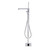 Modern multi-function polished chrome floor-mounted bath spout set with hand shower for contemporary Australian bathrooms.