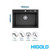 Higold 760mm Black Granite Composite Single Bowl Kitchen Sink, Modern Under-mount Stone Sink Australia