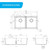 Dimensions for Higold 840mm Black Granite Composite Double Bowl Kitchen Sink, Modern Under-mount Sink Australia
