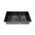 Modern dark grey stainless steel double bowl kitchen sink with a sleek gunmetal finish and square waste drains for a contemporary Australian kitchen renovation.
