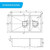 Dimensions for Higold Vante Premium 800mm Double Bowl Kitchen Sink, Modern Stainless Steel Deep Undermount Sink Australia