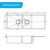 Dimensions for Higold Vante 1200mm Double Bowl Stainless Steel Kitchen Sink with Drainer, Modern Topmount Sink Australia
