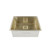 High-capacity 550mm PVD champagne gold single bowl kitchen sink with a durable nano-coated stainless steel finish and rounded R10 corners for modern Australian homes.