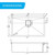 Higold Vante 750mm Spacious Single Large Bowl Kitchen Sink dimensions diagram for modern kitchens in Braeside, Australia.