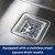 Higold brushed finish stainless steel square waste drainer for modern kitchen sinks, designed for efficient water flow and architectural style in Australian homes.