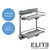 Elite Kitchen Undercounter Side Mounted Pull-Out Storage Basket, Dual-Tier Chrome Wire Drawer for Australian Home Cabinets.