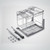 Higold Diamond Kitchen Underbench Organiser for 450mm Cabinet featuring grey pull-out baskets and soft-close sliders for efficient Australian kitchen storage.