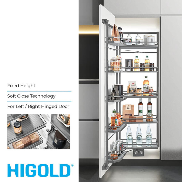 Higold Diamond PRO Open Out Tandem Pantry Unit for 600mm Kitchen Cabinets - Renovator Store Australia
