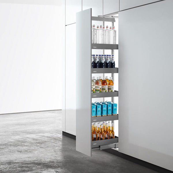 Higold Shearer Soft Close Pull Out Pantry Internal Unit with Titanium Grey Baskets for Kitchen Storage - Renovator Store Australia