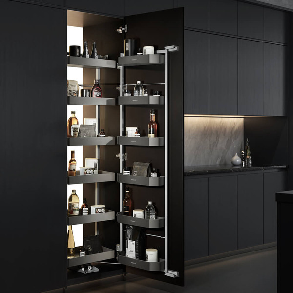 Higold Shearer PRO Open Out Tandem Pantry with Soft Close and Adjustable Baskets for 600mm Kitchen Cabinets - Renovator Store Australia
