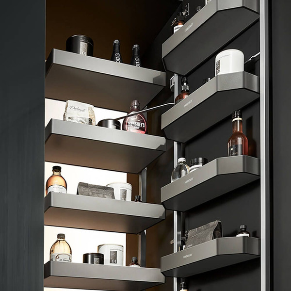 Higold Shearer Pro Tall Pull Out Kitchen Pantry Unit with Adjustable Grey Baskets for Modern Kitchen Storage - Renovator Store Australia