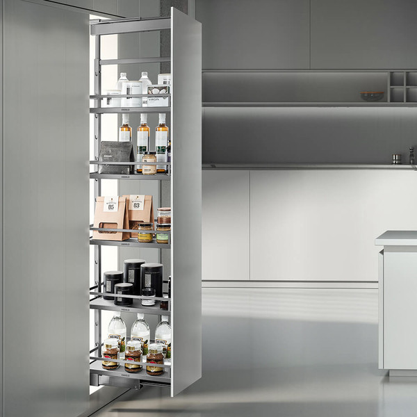Higold Diamond PRO Soft Close Pull Out Pantry with Easy Pull Access and Matte Grey Baskets for Kitchen Storage Australia