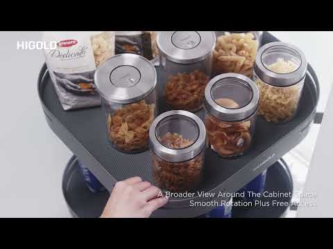 Higold Shearer 360 Degree Swivel Pantry Unit with Adjustable Trays and Soft Close Technology - Renovator Store Australia