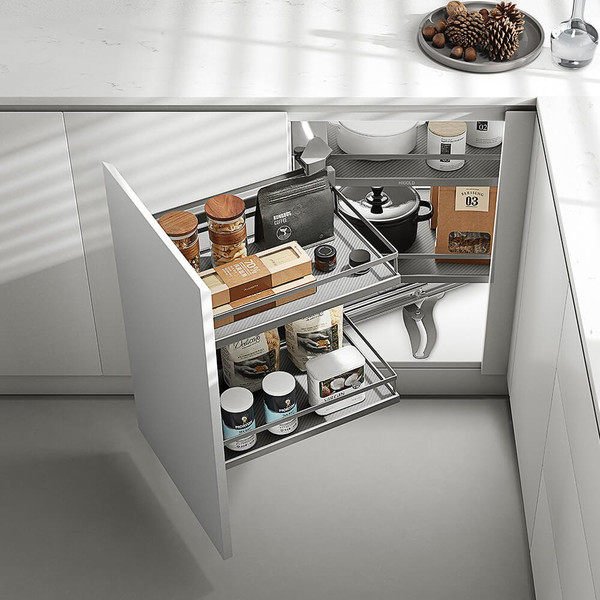 Kitchen Blind Corner Cabinet Storage Pull-Out Shelves with Easy-to-Reach Sliding Mechanism Australia